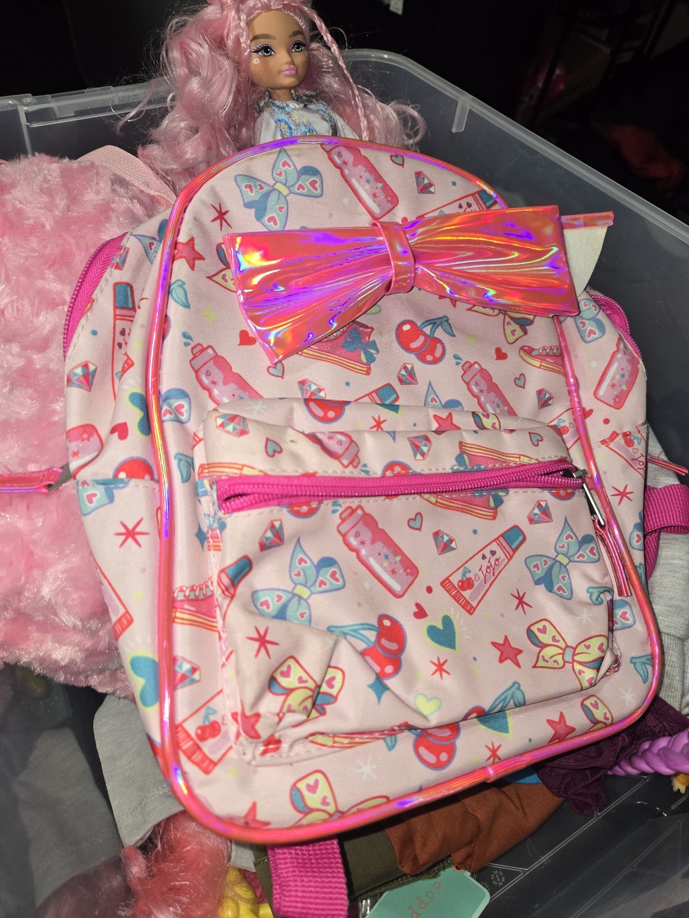 JoJo Siwa Pink Holographic Bow Kids Backpack